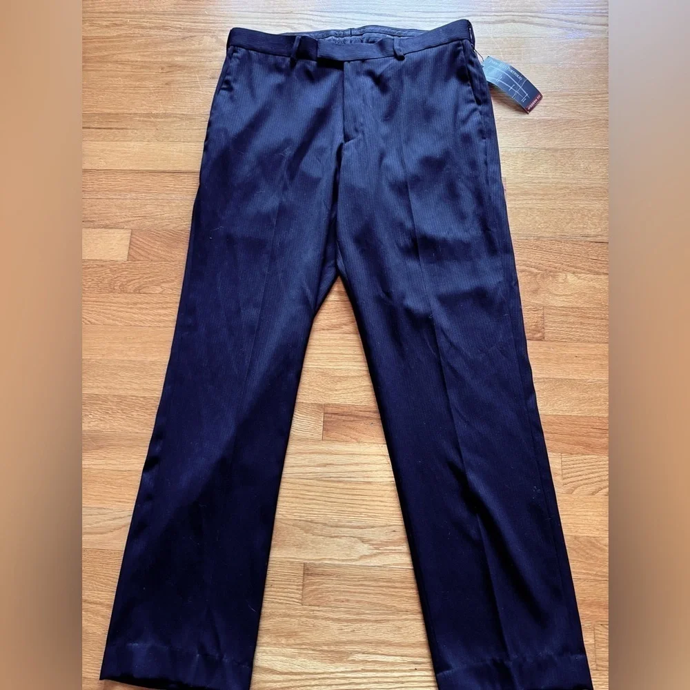 Perry Ellis Portfolio Men's Black Ice Dress Pants with the modern fit. NWT